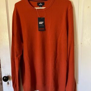 Lands' End Men's Large Tall Cashmere Crewneck Sweater in Orange NWT